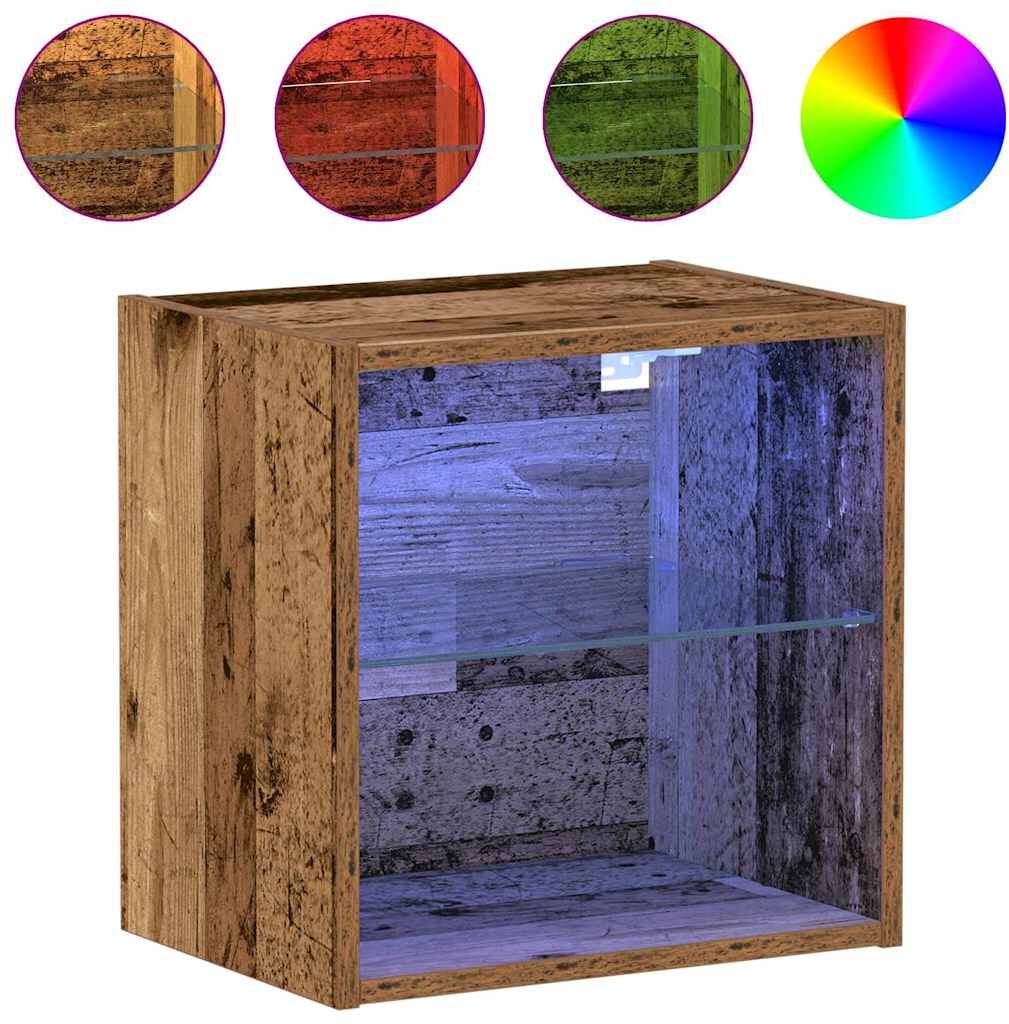 vidaXL Étagère flottante avec lumière LED avec étagère 2 pièces Marron