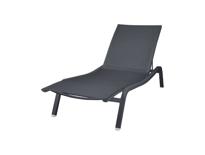 Fermob - Transat inclinable empilable Alizé - Noir - Toile polyester - Designer Pascal Mourgue
