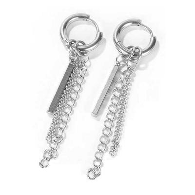 Paar Creolen FIRETTI "Schmuck Geschenk Chain", silber (edelstahlfarben), Ohrringe, Damen, 15mm, Edelstahl, Einhänger abnehmbar