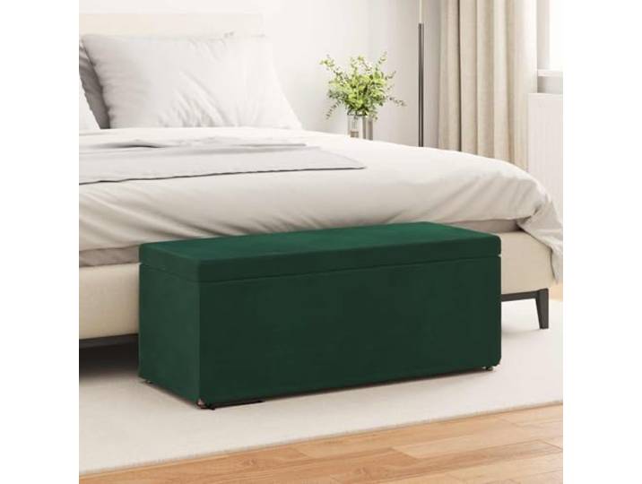 NLQMSU Hocker, dunkelgrün, Samt und Verbundholz, 101 x 41 x 40 cm Ohne Rückenlehne, Füße aus Knödel, einfache Montage, Trockenreinigung, minimalistischer Stil