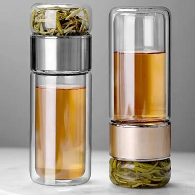 Uplifted Finds 390ML Double Layer Borosilicate Tea Infuser High Performance Thermal Tumbler With Precision Filter black