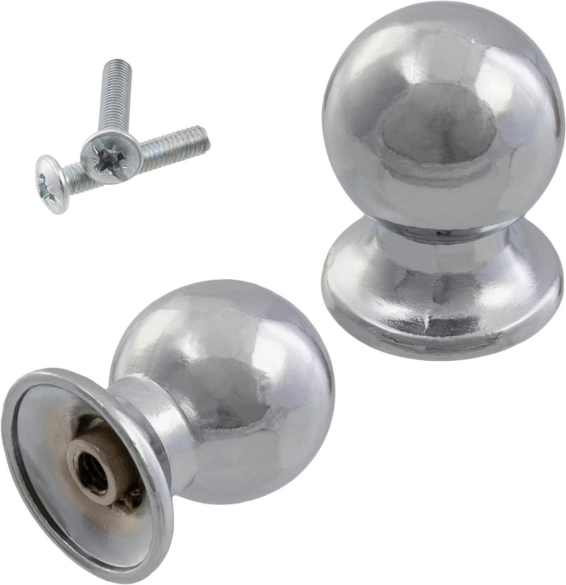 Meubelknop Set Chroom - Metalen Deurknoppen en Handgrepen - Ø18 mm