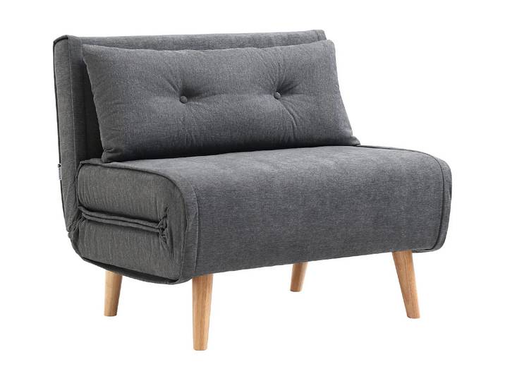 Fauteuil convertible en tissu gris VALERIO