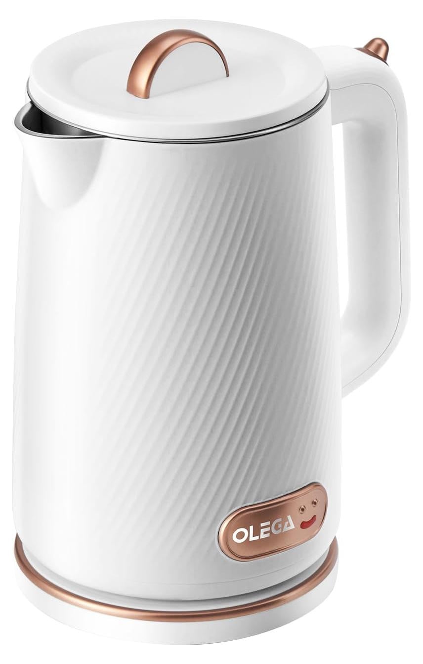 OLEGA Elektrische waterkoker, 1,8 liter, Wit, RVS/kunststof