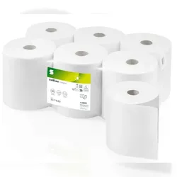 All Care Satino Handtuchrollen 100% recycled - 2-lagig - 20,5 cm breit - 6 Rollen