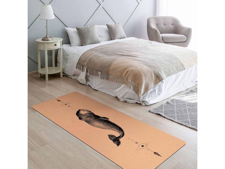 Tapis de yoga Baleine du Groenland 183 x 61cm Noir/Noir