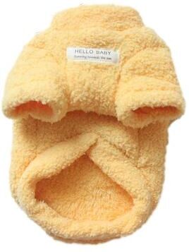 Inspire Select CozyPaws Winter Dog Sweater Warm Plush Pet Coat For Small & Medium Dogs And Cats yellow 2xl