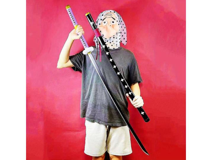 Roronoa Zoro Katana – épée damas de 55 pouces, accessoire de Cosplay, couteau Ninja, taille réelle, japonais Katana, jouet sabre de samouraï Original