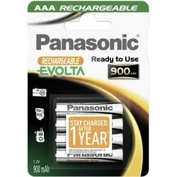Panasonic Rechargeable Evolta (4 Stk., AAA, 900 mAh), Batterien + Akkus