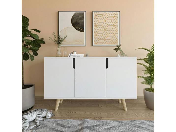 Buffet moderne 3 portes MARFA - Blanc