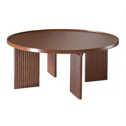 COUCHTISCH Runder Couchtisch in Nussbaumdekor 80/80/35 cm