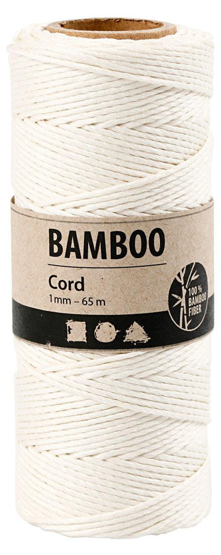 Creativ Company CC bamboe koord, 1 mm, wit, 65 meter