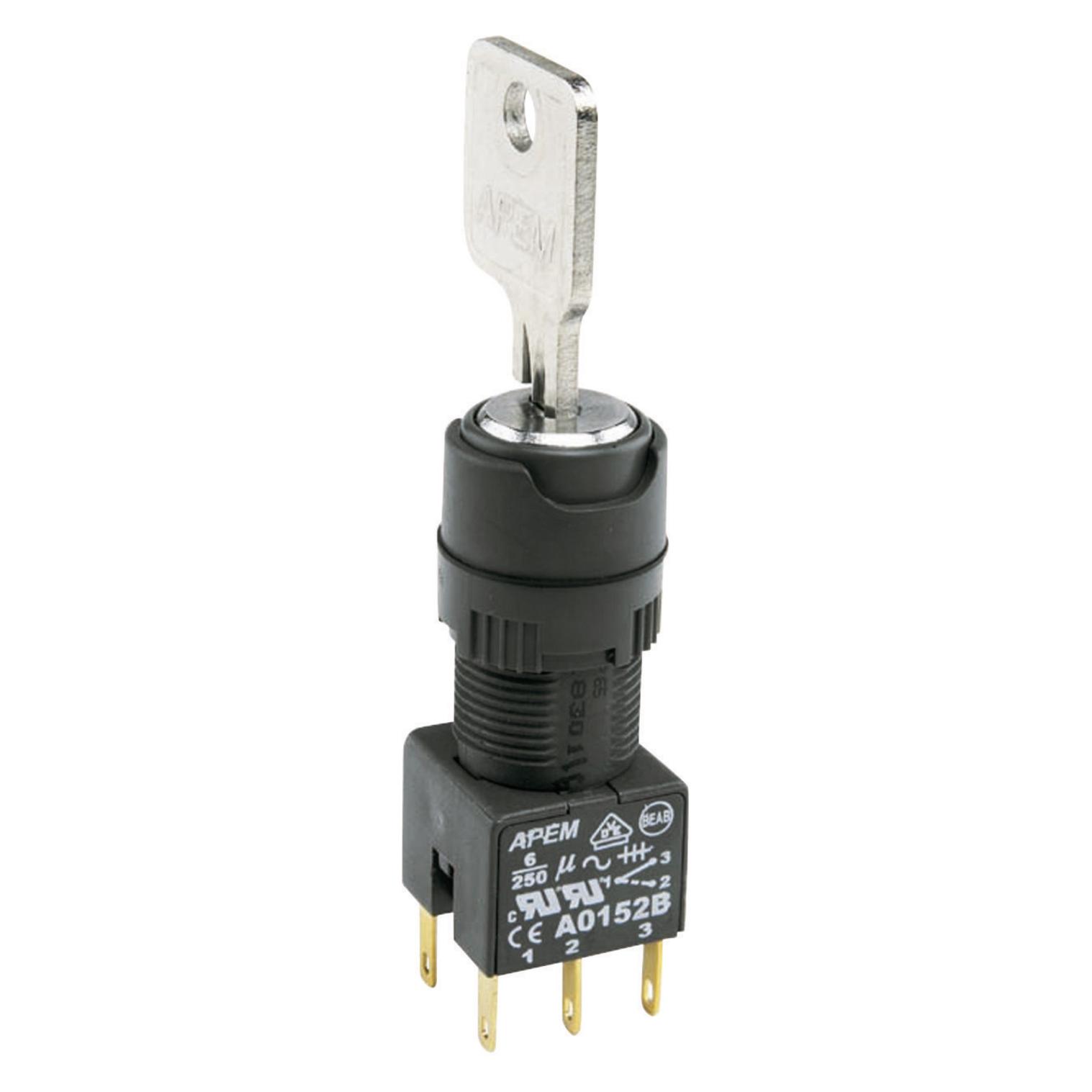 APEM Keylock Switch A01 Round Op 2 Pos (A018323)