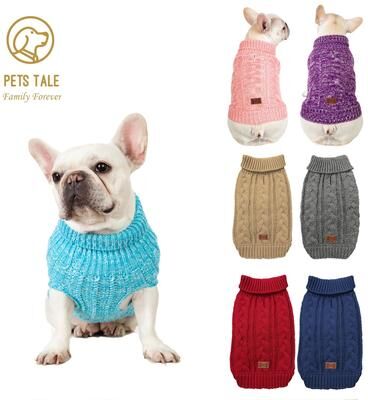 Inspired Living Cozy Knitted Dog Sweater For Warm Winter Pet Style khaki l