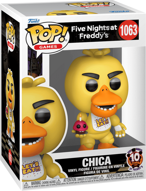 Funko Pop! Vinyl - Five Nights At Freddy's 10th Anniversary - Chica Figure, 4 inches tall, Collectible Toy