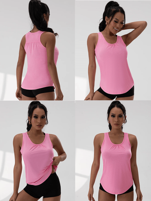 Inspire Essentials Womens V Neck Sleeveless Yoga Top Loose Fit Workout Tank For Gym And Running m pink