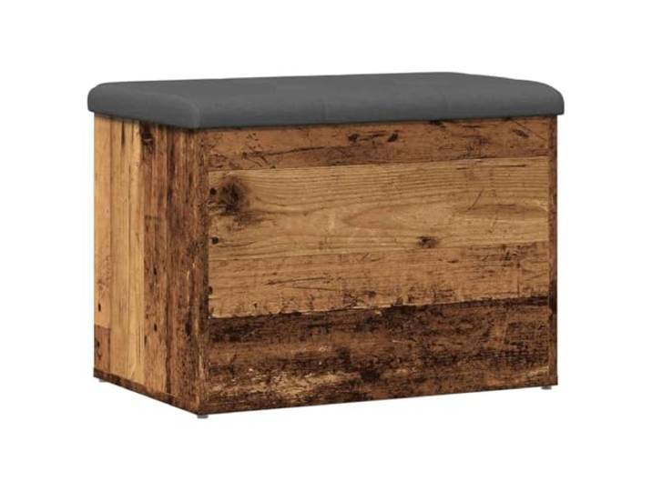 LQMDNFMD Sitzbank mit Stauraum 62x42x45 cm Altholz-Optik Holzwerkstoff Bequeme Polsterbank für Schlafzimmer und Flur, geräumiges Innenfach für Kissen, Decken oder Bücher.