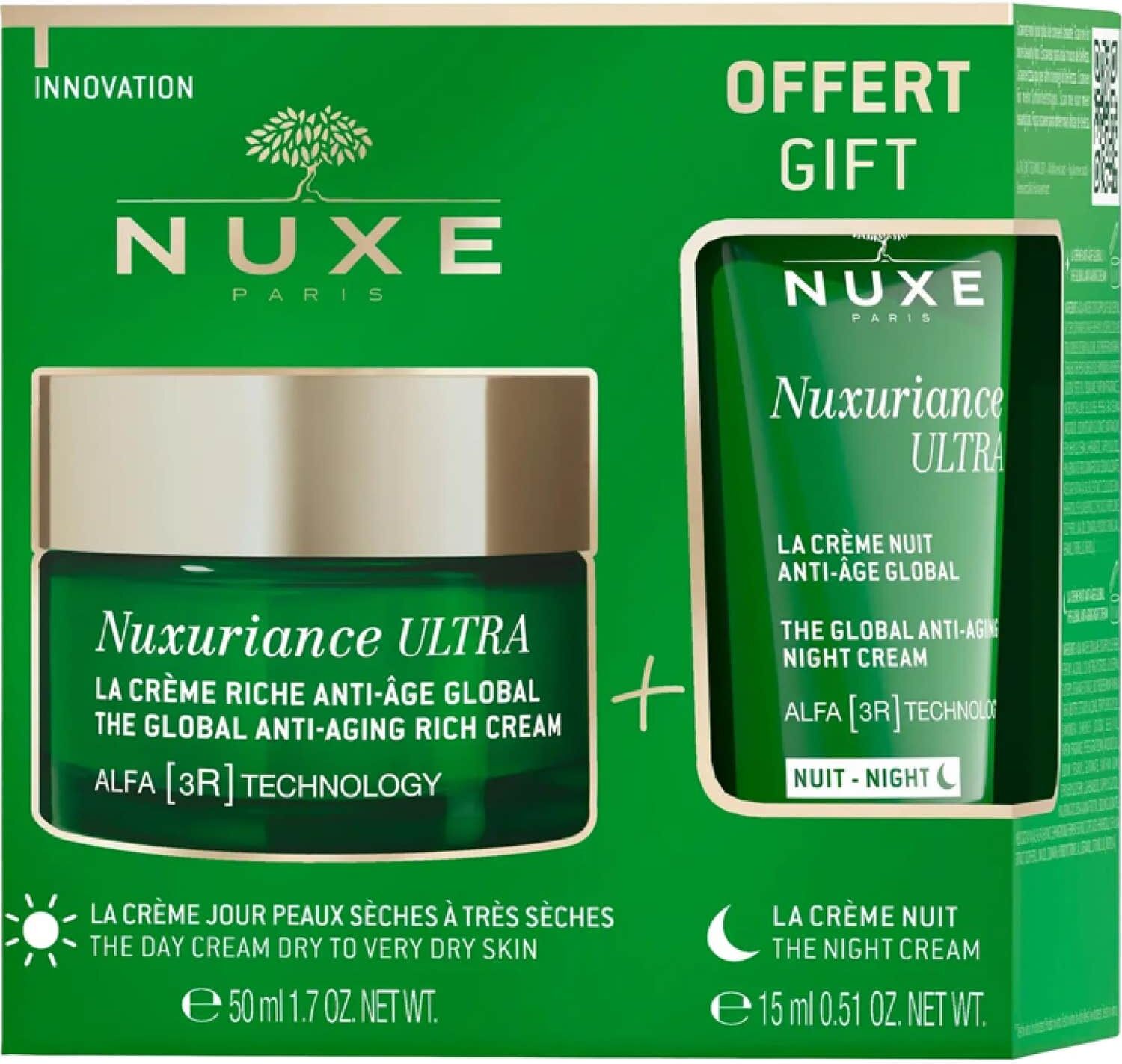 Nuxe Nuxuriance Ultra Crema Rica Antiedad Global 50 ml + Noche 15 ml