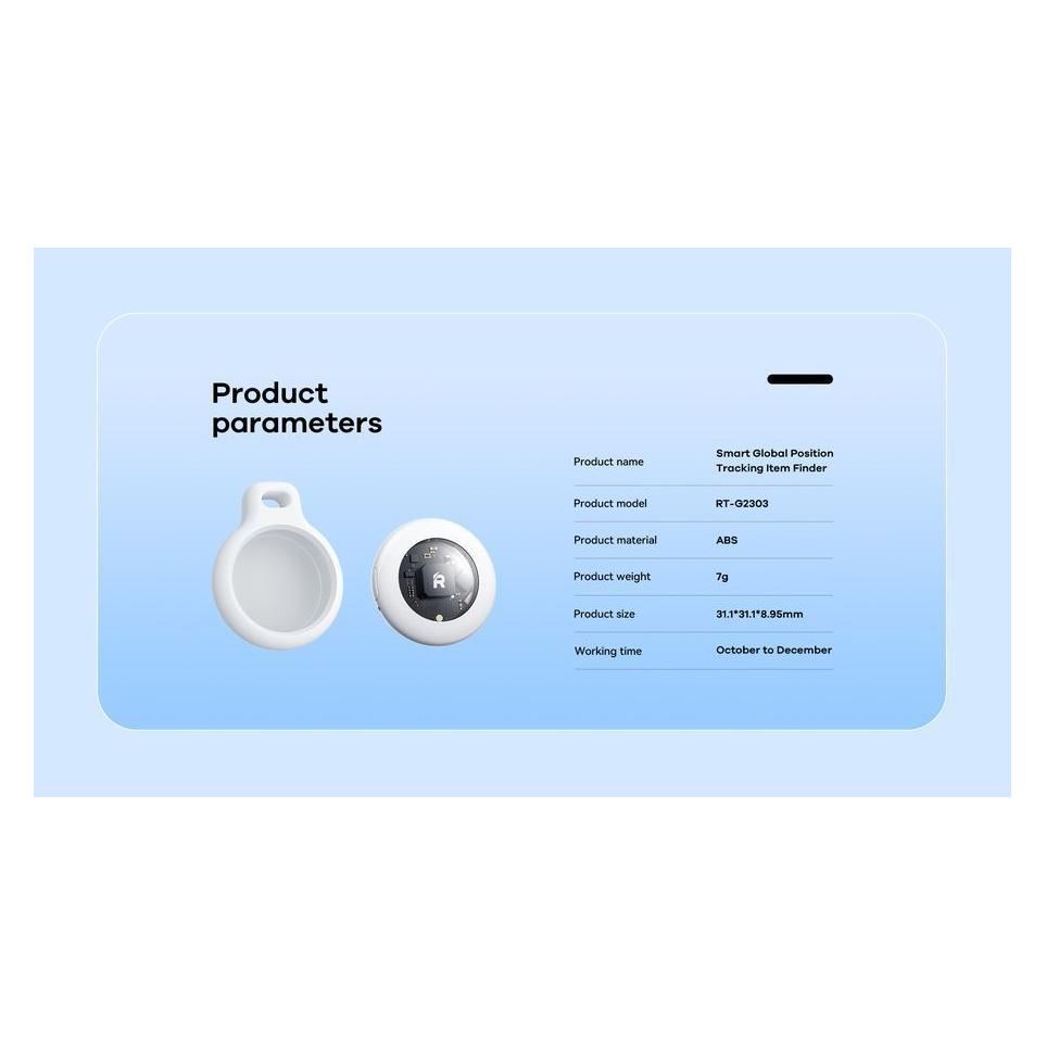 Remax RT-G2303 Smart Global Position Tracking Item Finder, Weiss (Apple Find My) (59212513)