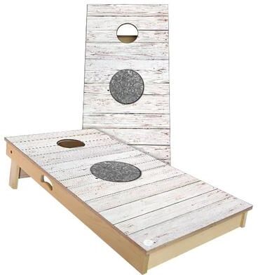 Skip's Garage Japan Flag Rustic Outdoor Cornhole Board Set