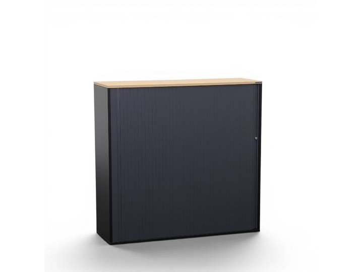 Rollladenschrank Tradingzone GO Swiss 120.0 x 40.0 cm, 3 Ordner hoch, Schwarz/Buche, Neu - Optimale Raumnutzung
