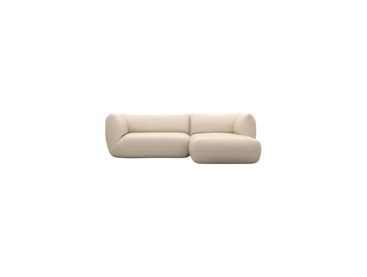 3/4-Sitzer Design Echtleder Ecksofa „Amalfi“ Echtleder Beige BLOOMINGLOFT Collection