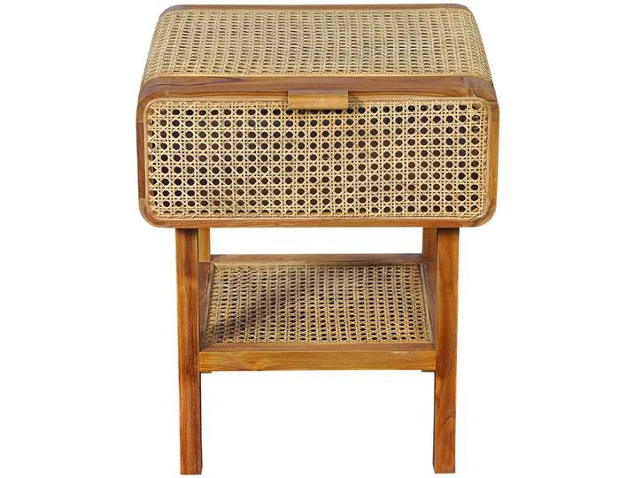 Nachttisch Livio Natur Teak, Rattan B 48 H 60 cm