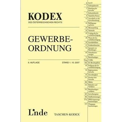 Gewerbeordnung (f. Österreich), Taschenbuch von Walter Doralt, Linde, Wien, 978-3-7073-1230-0