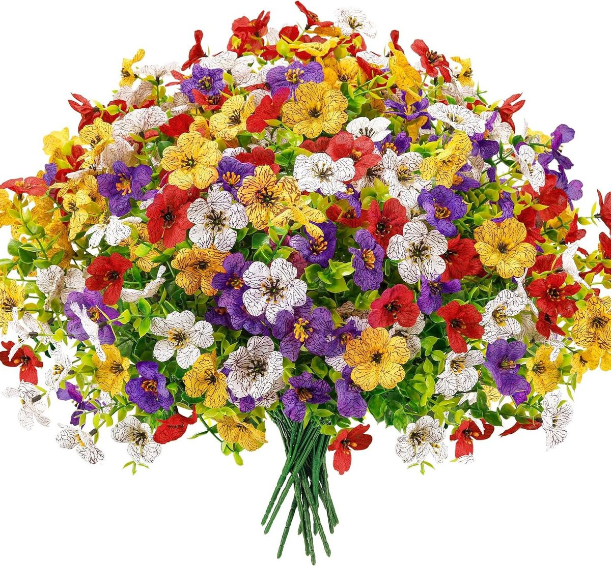 12 Bundels UV-bestendige Kunstbloemen voor Buiten Decoratie - Meerkleurig