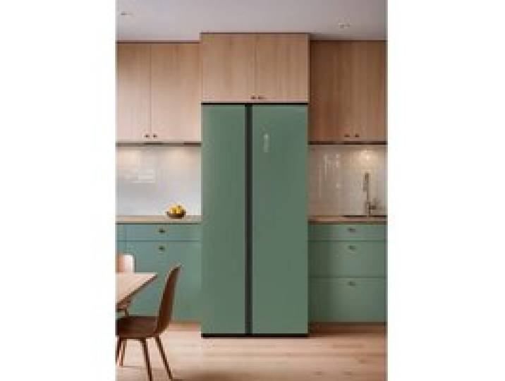 Réfrigérateur Side by Side 550 L - Distributeur deau - Vert sauge - No Frost - Inverter