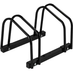 Relaxdays Fahrradständer für 2 Fahrräder schwarz Schwarz