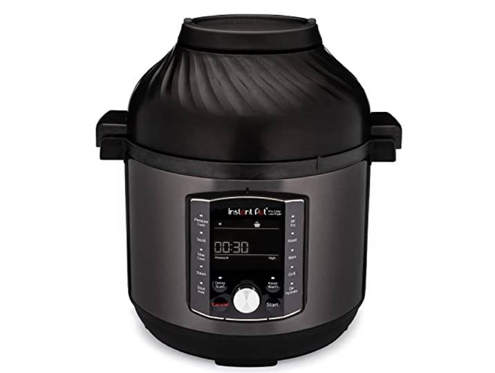 Instant Pot Pro Effet Croustillant\, Multicuiseur 11 en 1 - Autocuiseur\, Friteuse à Air\, Cuisson Lente\, Cuisson Vapeur\, Fonction Sous-Vide\, Déshydrateur\, Chauffe-Plat et Fonction Pâtisserie - 7.6 L