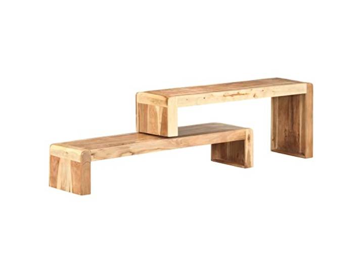 GHVBNMF 2-TLG. TV-Schrank Massivholz Akazie Lowboard Flexibel Flexibles 2-teiliges Lowboard aus echtem Akazienholz für Ihr Wohnzimmer. Verstellbare Länge und modernes Industrie-Design.