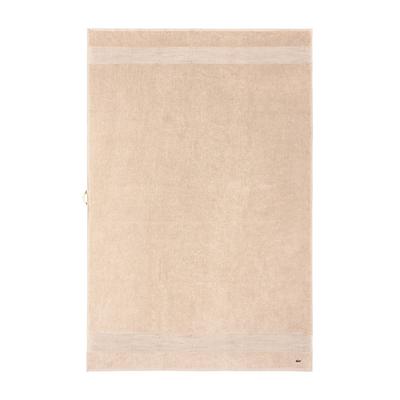 Badetuch LACOSTE "LLECROCO", beige (cappuccino), B:100cm L:150cm, Frottier, Obermaterial: 100% Baumwolle, Handtücher, Badetuch, mit Label-Applikationen