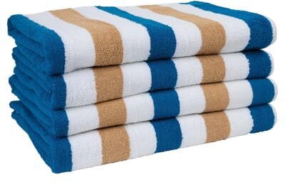 Arkwright Cabo Cabana 4-Piece Oversized Striped Beach Towel Set - 30x70
