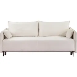 BETTSOFA ARNO Beige Plüsch-Stoff mit Schlaffunktion