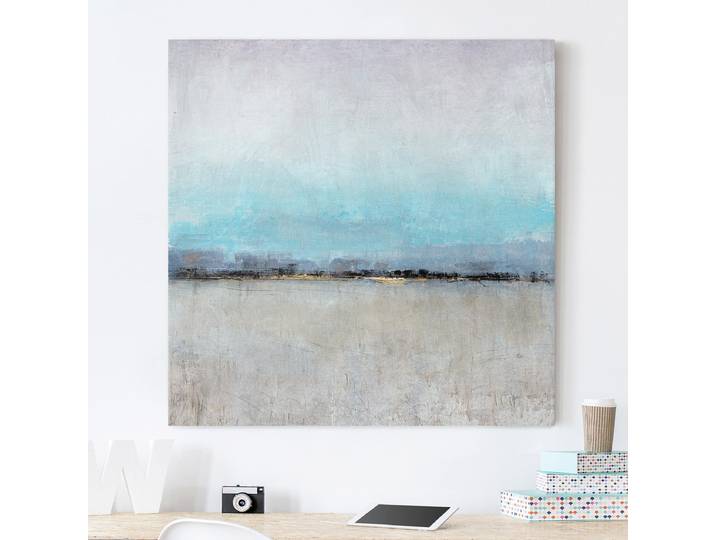 Tableau toile Horizon infini I Polyester Gris 40 x 40cm