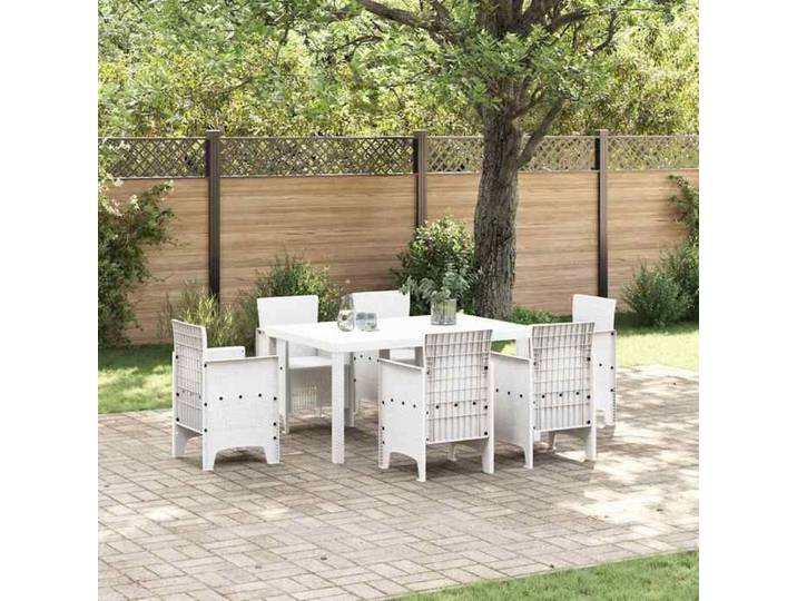 Soldes printemps  Table terrasse - Blanc - Table de jardin - 1 PC - Blanc 150x100x73 cm polyrotin T577