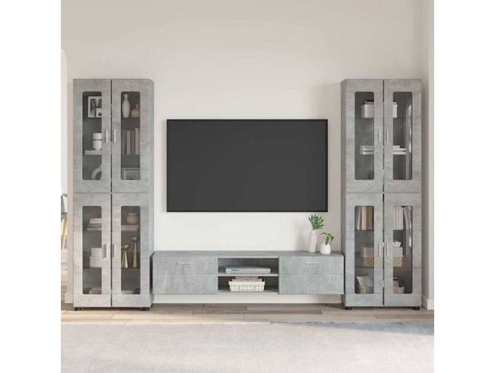 Buffet - bahut - enfilade Vidaxl Ensemble meuble TV FLORIN 3 pcs Gris béton Bois d'ingénierie