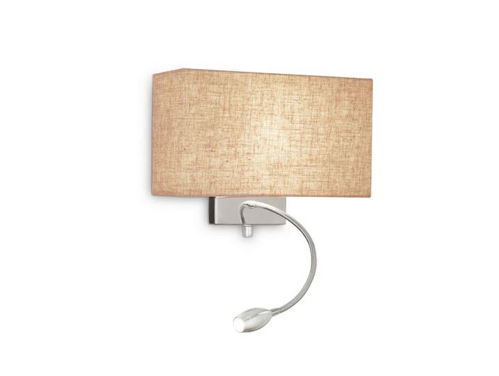 Wandleuchte Canvas Chromfarben Beige B: 11 cm