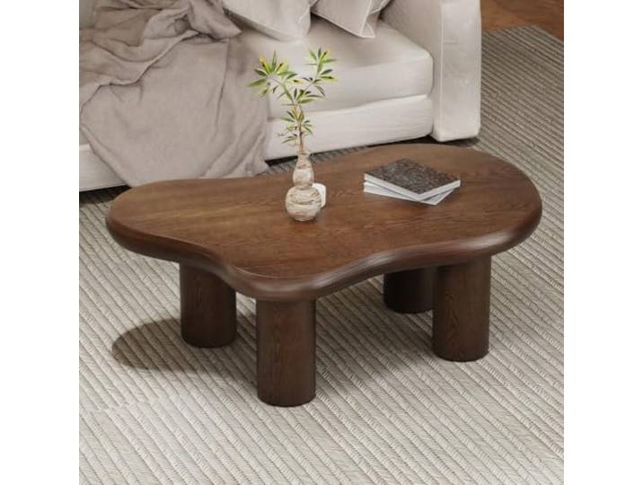 Wolkenförmiger Couchtisch Mit 3 Kugelbeinen Für Das Wohnzimmer, Brown Einzigartiger Moderner Cartoon-Couchtisch, Niedlicher Unregelmäßiger Couchtischs, Mitteltisch Mit Runden Kanten