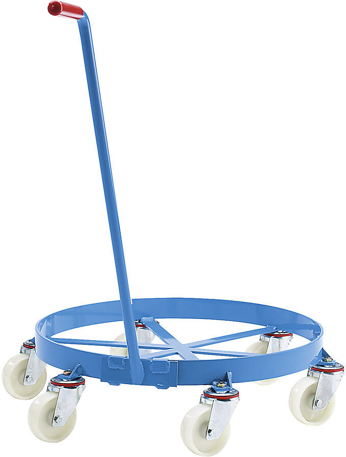 Fassroller, Fahrgestell offen, Tragfähigkeit 450 kg, 6 Lenkrollen eurokraft pro