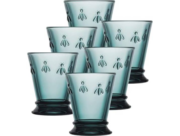 La Rochère 6121.48_487 La Rochere Napoleon Bee Trinkgläser, 266 ml, Blau, Trinkglas, Trinkgeschirr-Set, 6 Stück