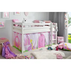 TiCAA Hochbett "Prinzessin Liora" Kiefer weiß