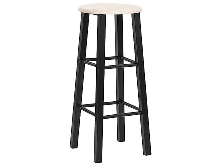 HKLGBVCR Barhocker, 2-teilig, Schwarz, MDF, Stahl, Fußstütze, 110 kg Leicht abzuwischen, schlichtes Design, für den Innenbereich, Küchentheke oder Bar, robust und stabil