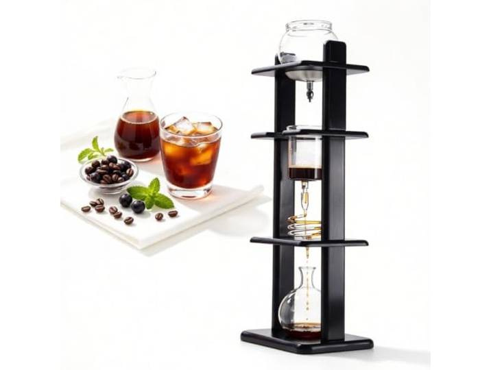 ZephPerton Japanischer Kaltbrüh-behälter Mit Slow-drip-verfahren, Wiederverwendbarem Tropffilter, 1000-ml-tropfturm, Abnehmbarem Glasbehälter Für 5–8 Tassen, Geeignet Für Zuhause, Gewerbe Und Büro