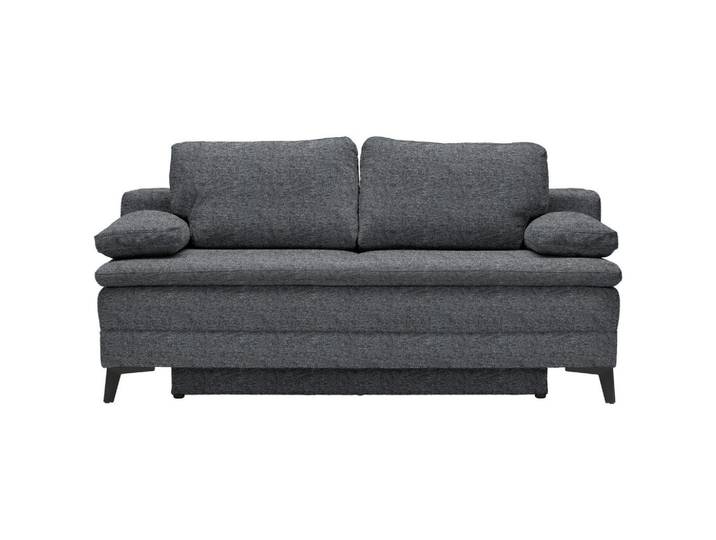 Novel Boxspringsofa, Dunkelgrau, Metall, 2-Sitzer, Füllung: Schaumstoffflocken, 200x100x108 cm, Stoffauswahl, Rücken echt, Wohnzimmer, Sofas & Couches, Schlafsofas, Schlafsofas mit Bettkasten