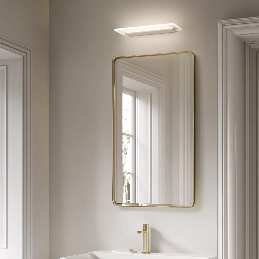 Linea Light Skinny 7909 – Applique Mensola Led Moderna Ip44, 40 Cm Alluminio Anodizzato