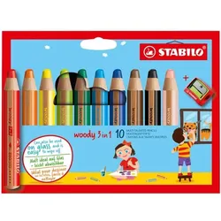 Stabilo 10er-Pack Buntstift »Woody 3 in 1« braun