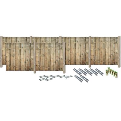 Sichtschutzelement KONIFERA "FULLERTON", grün, H:180cm, Massivholz, Stahl, Zaunelemente, Rustikale Bohlen, verschiedene Längen